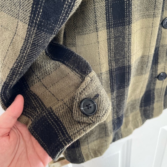 NWT Lucky Brand Oversized Flannel Shirt XL Green - Picture 8 of 12